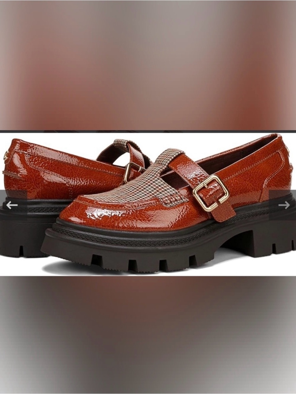 Circus by Sam Edelman Brown Patent & Houndstooth Loafers - Picture 4 of 4
